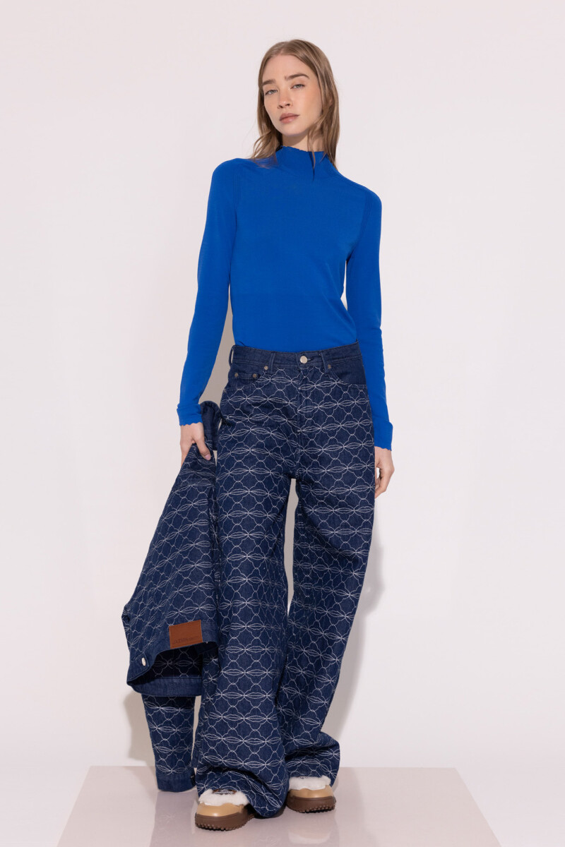 JEANS WIDE WINTER KISS Azul