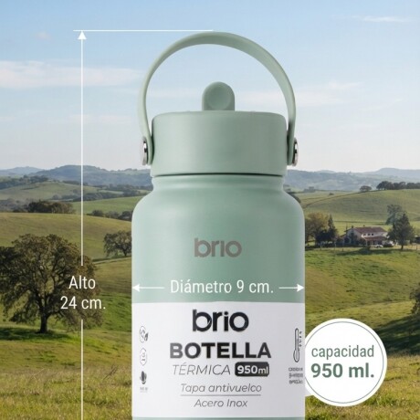 Botella Térmica Brio 950ml Acero Inox Oliva