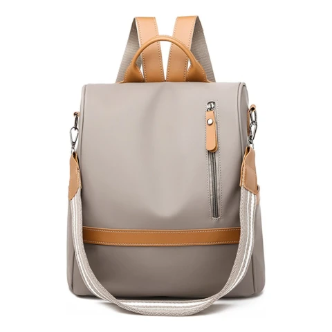 Mochila Bandolera Dama Casual Impermeable Antirrobo Bolso Color Variante Gris