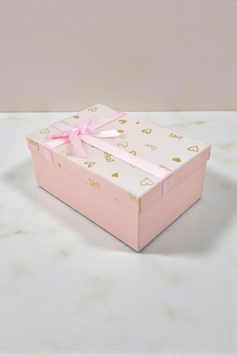 Caja rigida - 15,5x22,5x9,5 cm - heart - ROSADO 