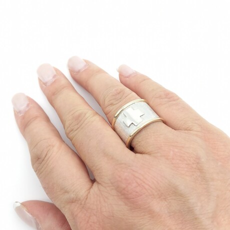 Anillo de plata 925 y oro 10ktes, ENFERMERA. Anillo de plata 925 y oro 10ktes, ENFERMERA.