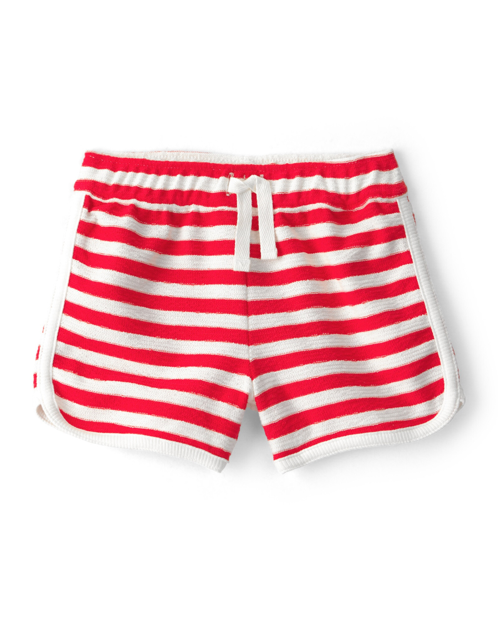 Set dos piezas de algodón, short y buzo, rojo y blanco, diseño a rayas Sin color
