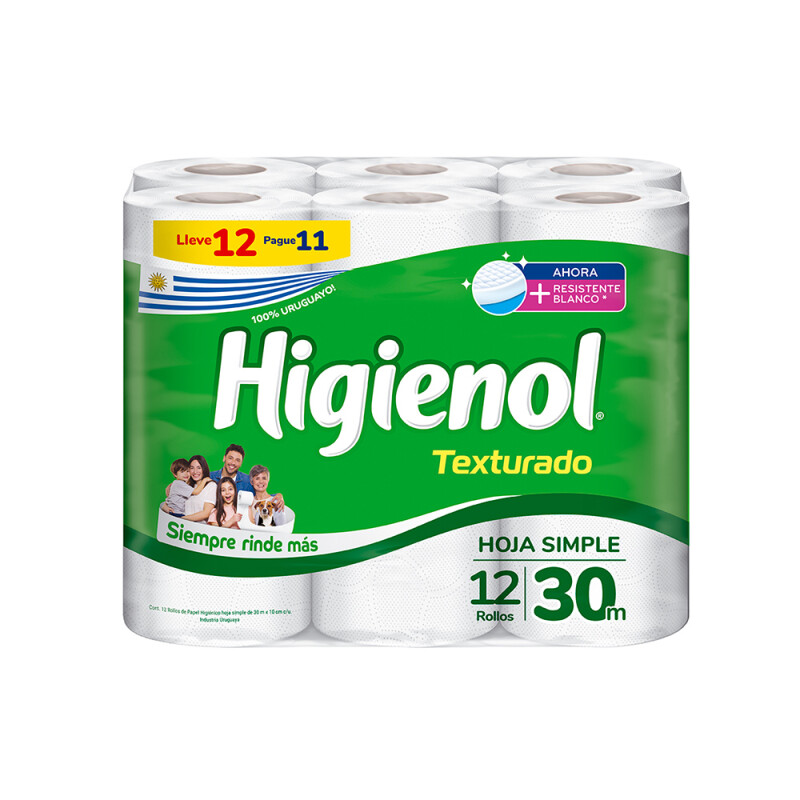 Papel Higiénico Higienol Texturado 12 Uds. 30 Mts. Papel Higiénico Higienol Texturado 12 Uds. 30 Mts.