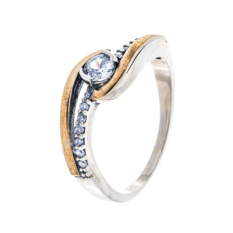 Anillo de plata 925, double y circonia Anillo de plata 925, double y circonia