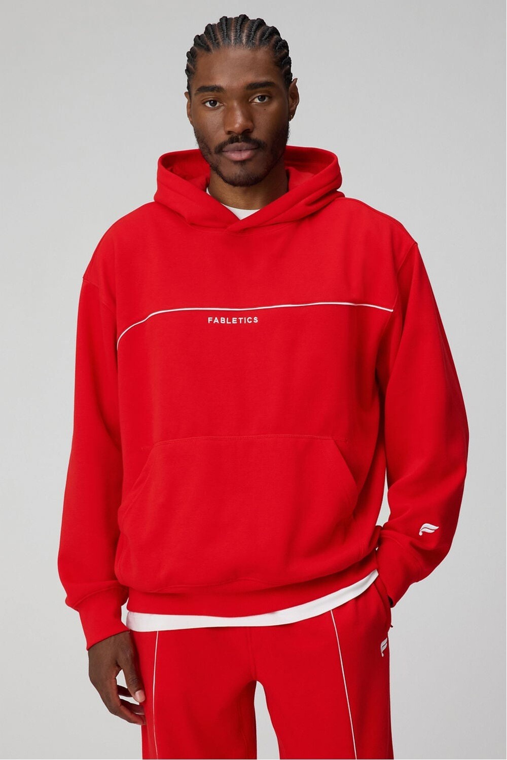 Polera The Go-To Oversized Hoodie Brand Dna Hombre Heated Red/Classic White