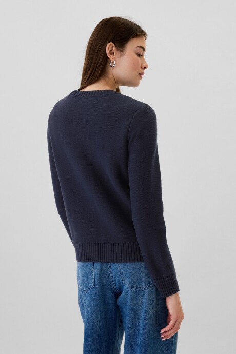 Buzo Cuello Redondo Cable Mujer Navy Uniform