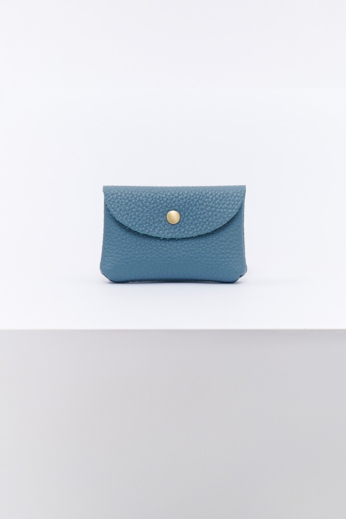 MONEDERO CUERO CELESTE