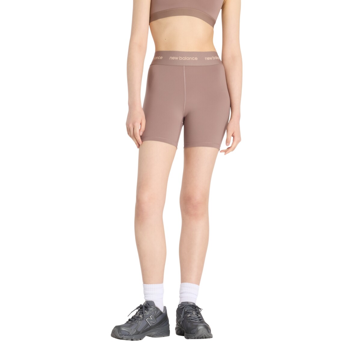 Short New Balance Sleek High Rise Sport Short 5" de Mujer - WS51182EAS - Marron 