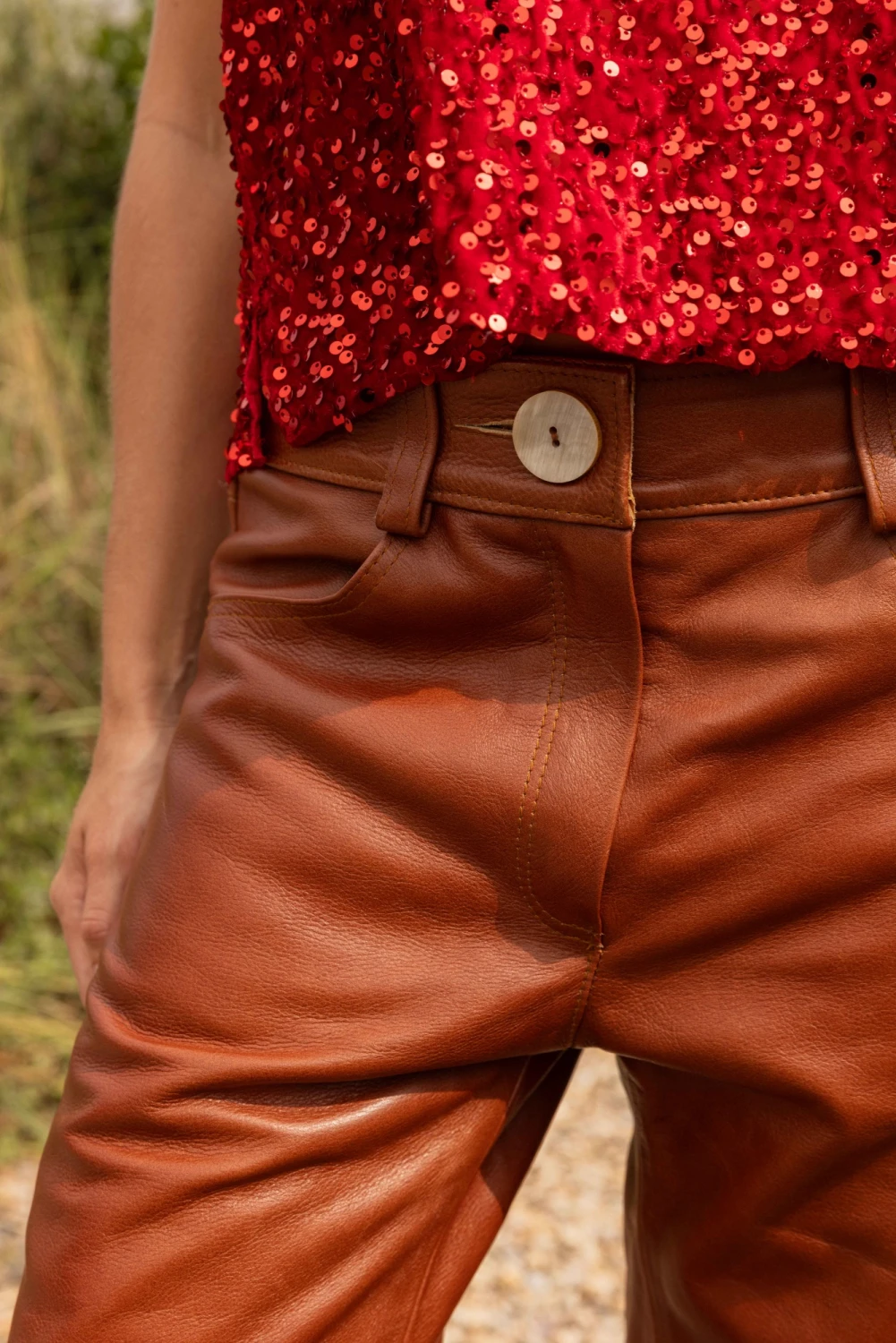 Leather jeans