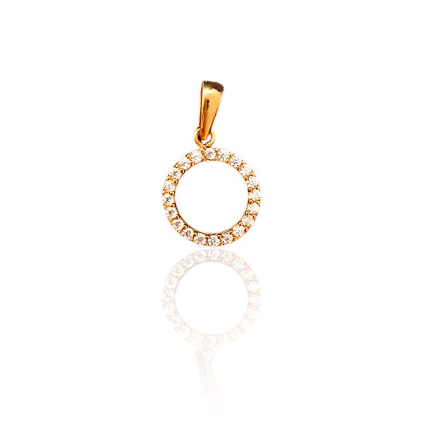 Dije Círculo-Oro bajo-Piedra Zirconia-CP8525 Conpiedra
