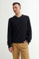 Sweater escote en V NEGRO