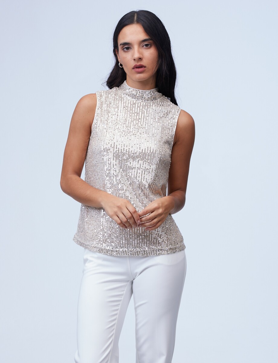 Blusa Lentejuelas - Beige 