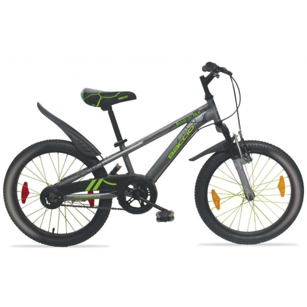 Bicicleta Baccio R.20 Niño Mtb Dlx Bambino - Gris/verde. 