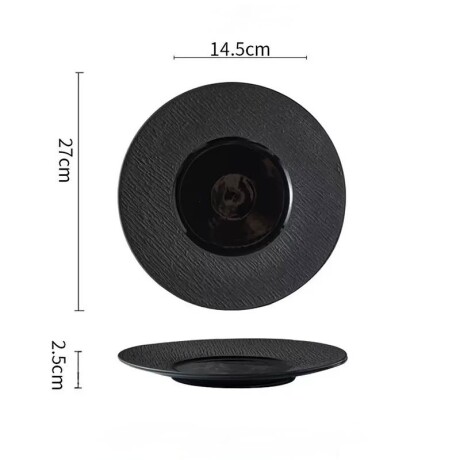 Plato Cerámica Negra - Línea Black Stone – Ø27 x 2.5 cm Plato Cerámica Negra - Línea Black Stone – Ø27 x 2.5 cm