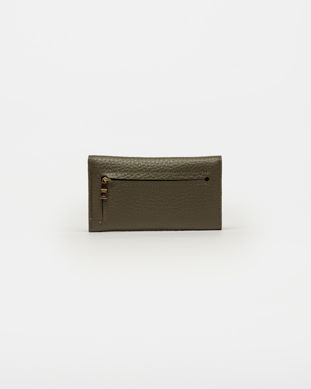 Billetera Katy En Cuero Charol Arrugado Verde