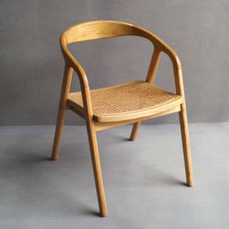SILLA DE COMEDOR RATTAN-Y-MADERA NATURAL-BEIGE ADRIAN