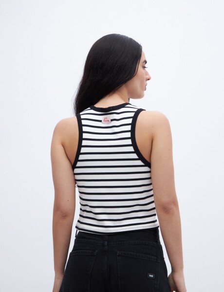 Musculosa Vita Rayas negra