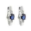 Caravanas aros Tila de oro blanco 18k con brillantes y zafiros Caravanas aros Tila de oro blanco 18k con brillantes y zafiros
