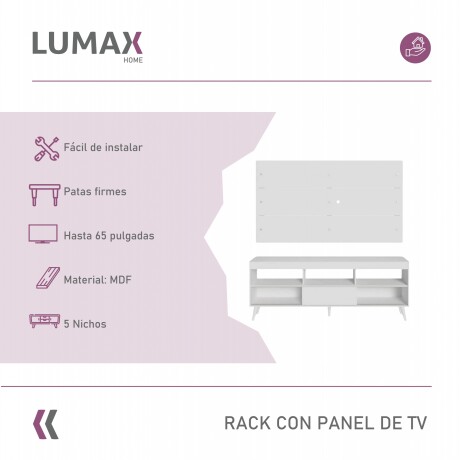 Rack con Panel para TV hasta 65 Pulgadas Blanco