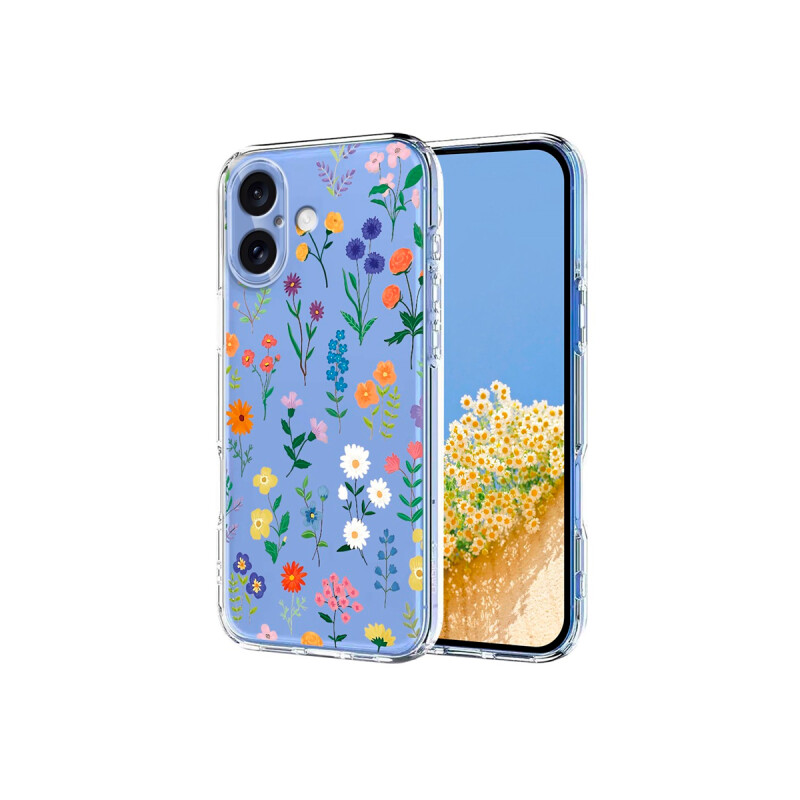 Protector para iPhone 17 transparente diseño flores Protector Para Iphone 17 Transparente Diseño Flores