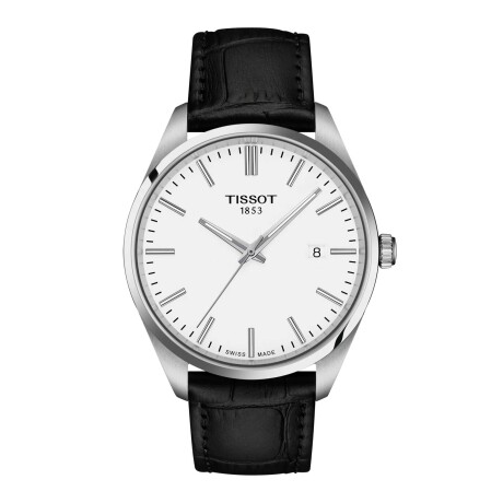Reloj TISSOT PR 100 40mm con esfera blanca y correo de cuero negra Reloj TISSOT PR 100 40mm con esfera blanca y correo de cuero negra