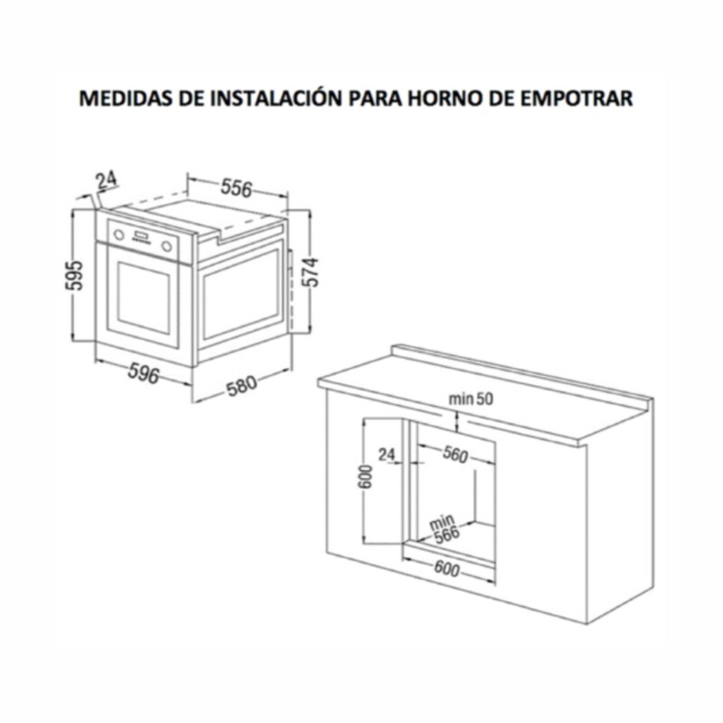 Horno de empotrar James Modelo HEE-INOX G2 Horno de empotrar James Modelo HEE-INOX G2