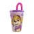 Vaso Plástico con Pajita Retráctil Paw Patrol 430 ml ROSA