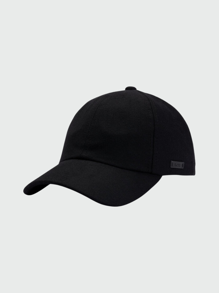 BOSS Gorra de Lana con Etiqueta de Logo de Cuero Sintético 