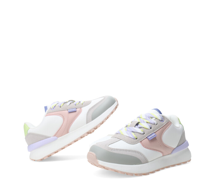 Championes de Niña MINI Miss Carol BAMBEA de colores Blanco - Gris