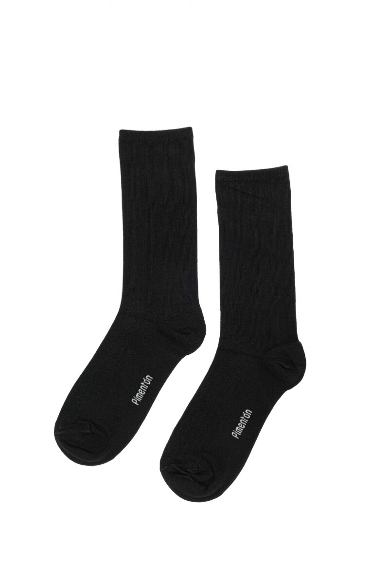 Media Rib Fina - Negro 