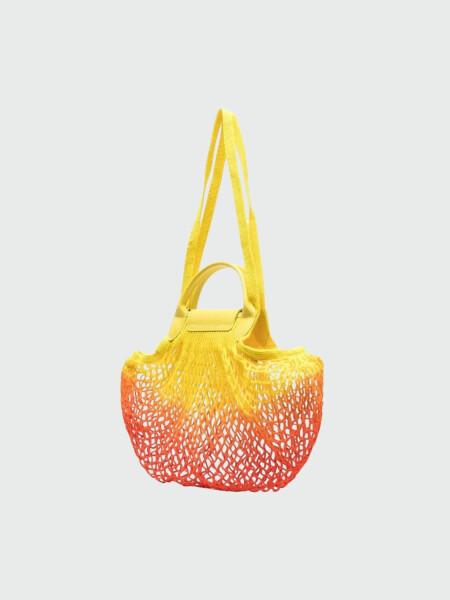 Longchamp -Cartera Longchamp de red, Le pliage Filet Amarillo