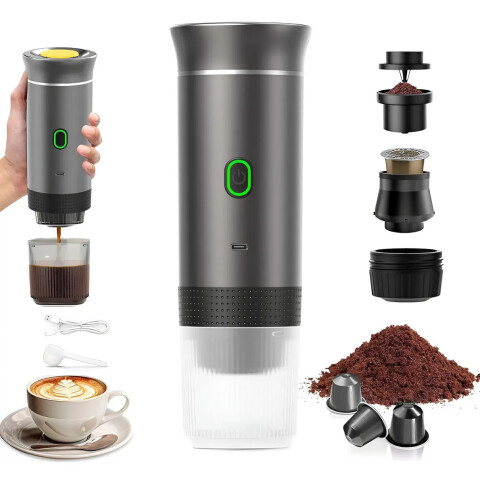 Cafetera Portatil 3en1 Capsulas Y Cafe Molido CAFETERA PORTATIL EXPRESSO KF-JN-02 PRO