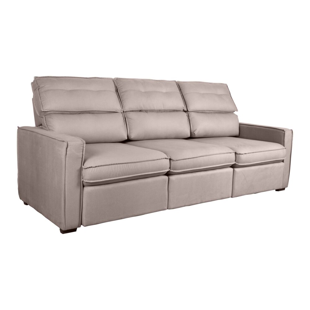 SOFA RETRACTIL 3 CUERPOS TELA MARRON AMBAR CHOC.