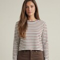 Imagen de Remera Algodón Elastano Rayada - Chocolate