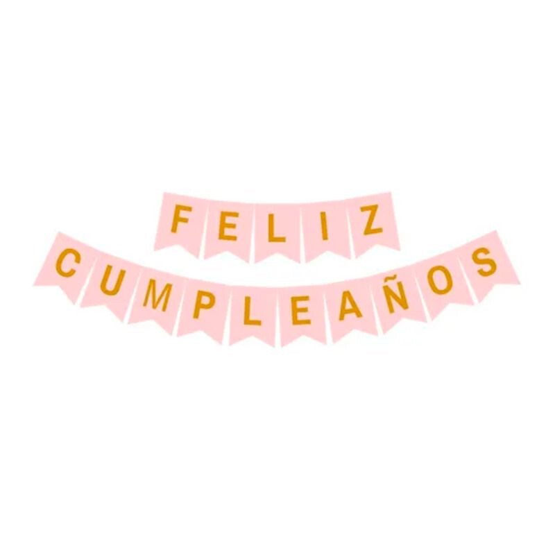 Guirnalda Feliz Cumpleaños Rosado