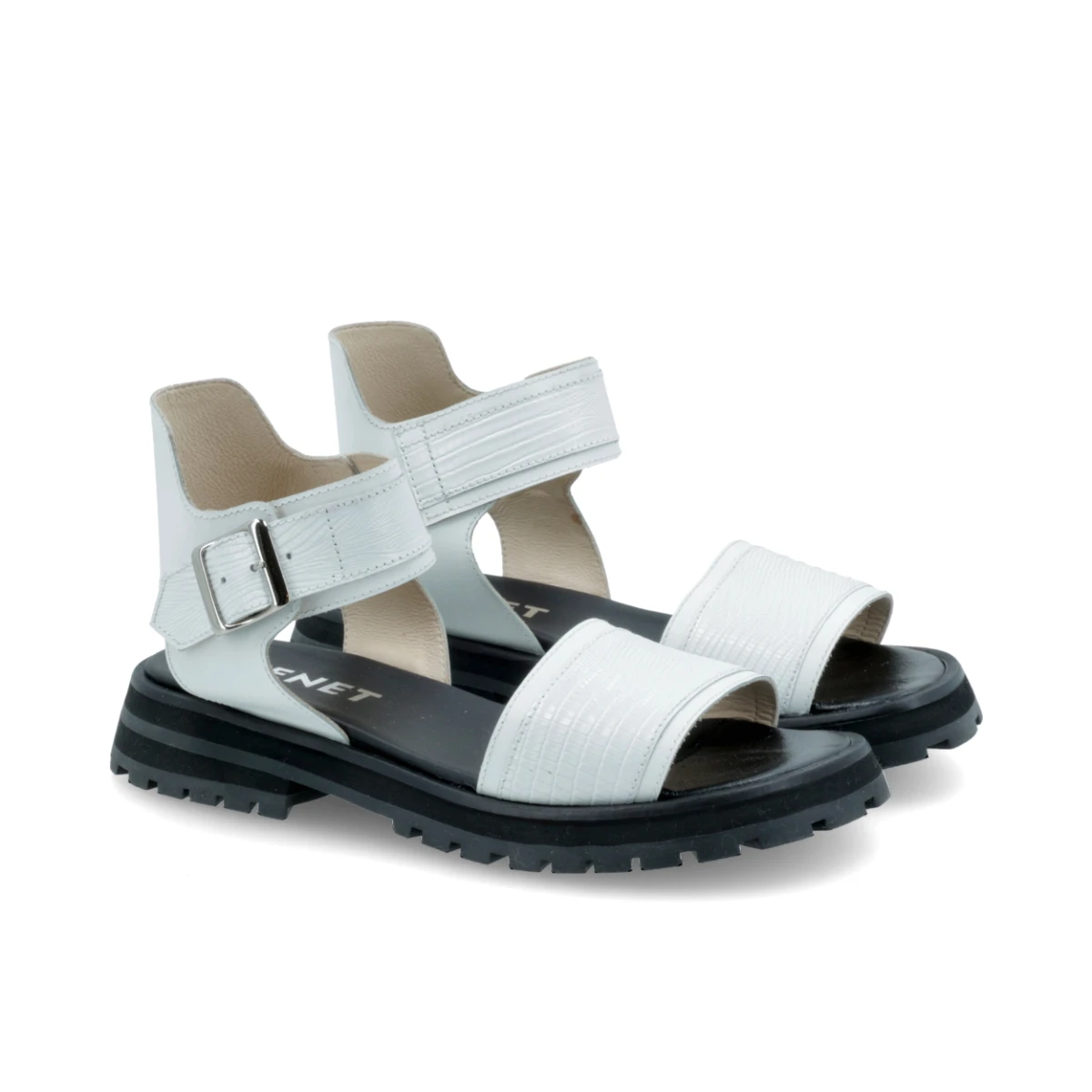 SANDALIAS VENET - CUERO RUFFINA - BLANCO 