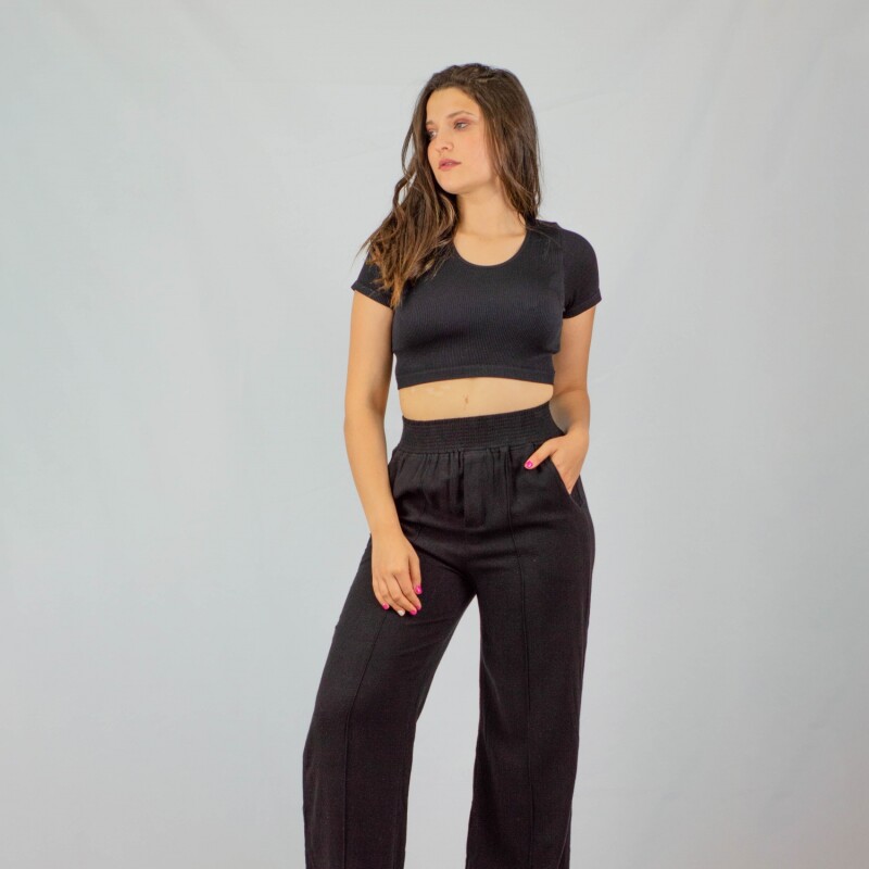 Pantalon Dama Lino Black