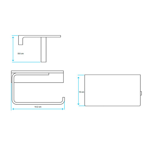PORTA ROLLO METALICO PARA BAÑO DE PARED LINEA CROMO BRILLO CROMO