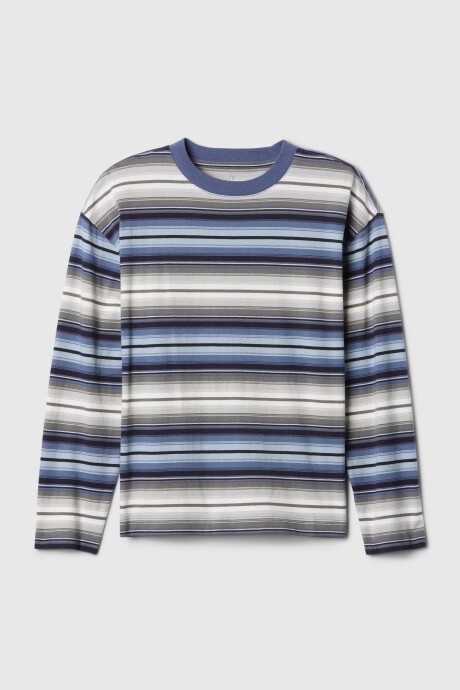 Remera A Rayas Manga Larga Niño Blue Stripe