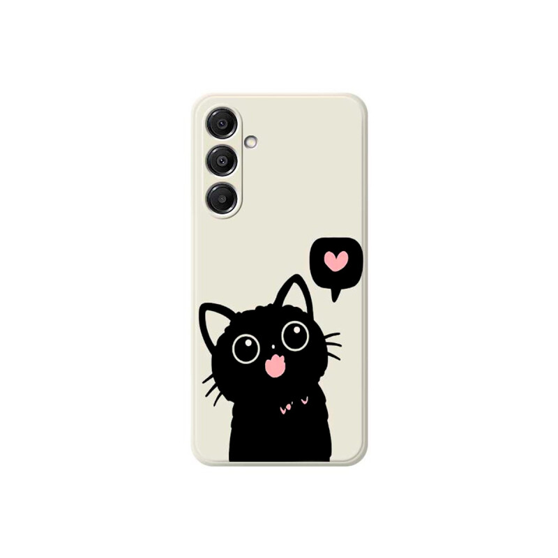 Protector para Samsung Galaxy A37 diseño gato corazón blanco Protector Para Samsung Galaxy A37 Diseño Gato Corazón Blanco