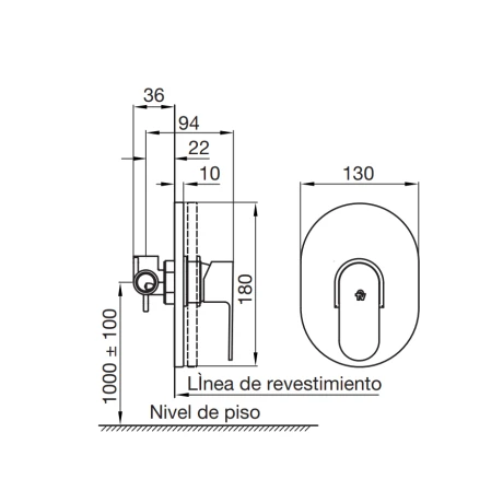 Monocomando Empotrar Para Ducha Fresia 000
