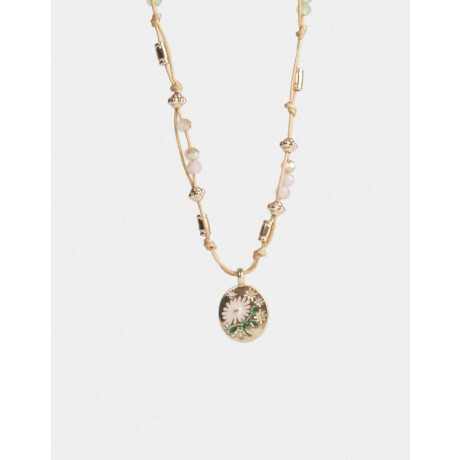 Collar Corto Multidijes Flor Dorado