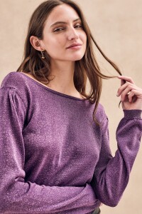 Top Texturado Lurex Violeta