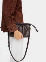 Bolso Bandolera Con Fruncido marron