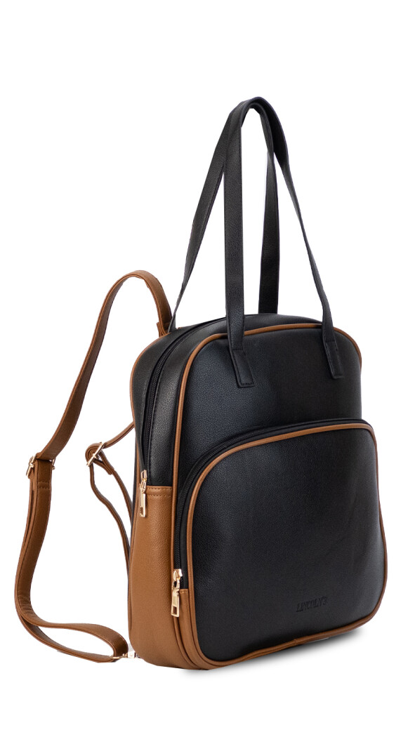 MOCHILA CLARA NEGRO Y SUELA