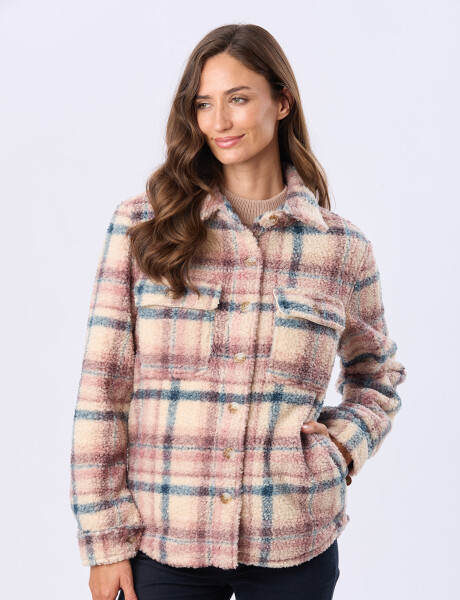 CAMPERA CAMISA DE SHERPA Rosado