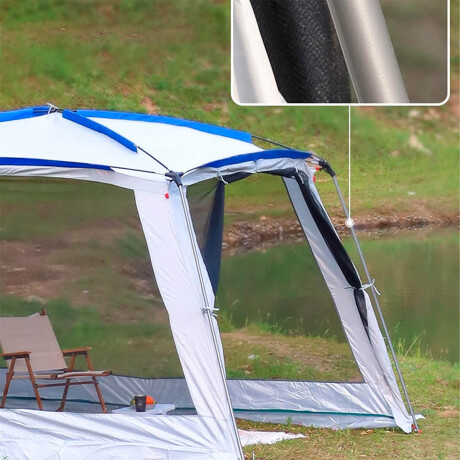 Gazebo Impermeable Con Mosquitero Jardin 3,65x3,65m Blanco