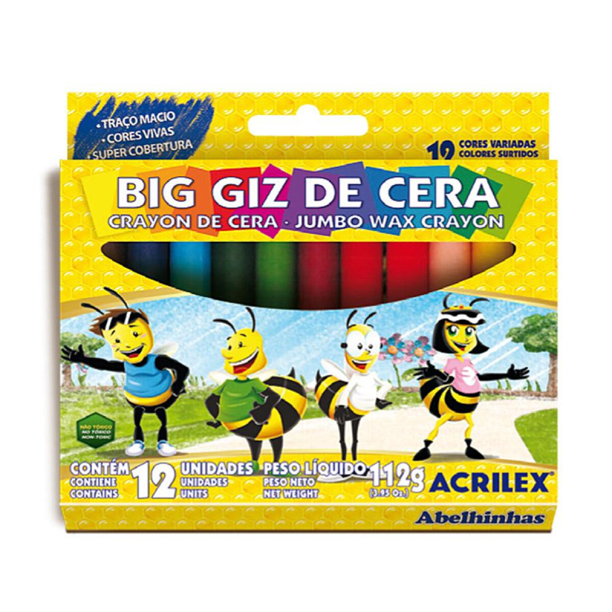 Crayones Acrilex Gruesas 12 Colores 