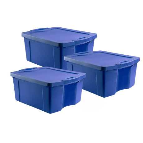 Set x3 Caja organizadora 55 lts Fullbox AZUL