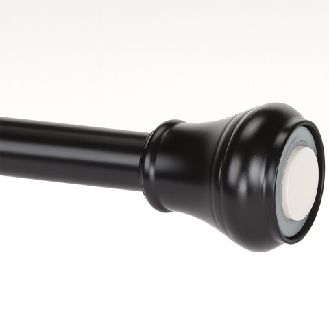 Barrote Extensible Para Cortina Metal 91-156cm Con Punteros Color Negro
